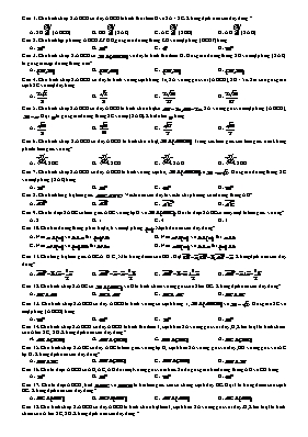 Đề cương ôn thi học kỳ II môn Hình học 11